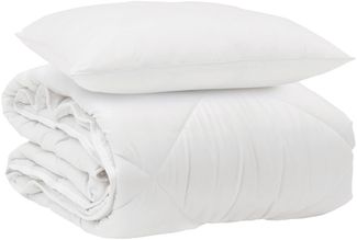 vidaXL Ganzjahresbettdecke mit Kissen 2 pcs Weiß Mikrofaser 3376504