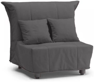 Dmora Sessel Andreou, Einzelsofa, Wohnzimmersessel mit Trolley-Öffnung aus gepolstertem Stoff, inklusive Kissen, 100 % Made in Italy, 85 x 90 x 85 cm, Grau