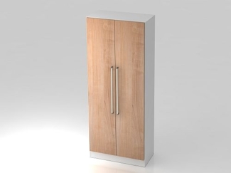 Garderobenschrank 5 Ordnerhöhen, RE Weiß / Nussbaum