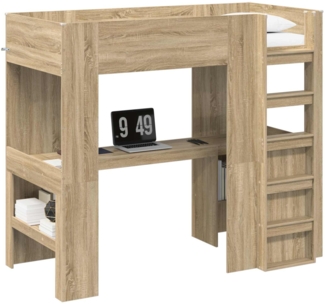vidaXL Etagenbettgestell mit Schreibtisch Sonoma-Eiche 90x190 cm 3410437