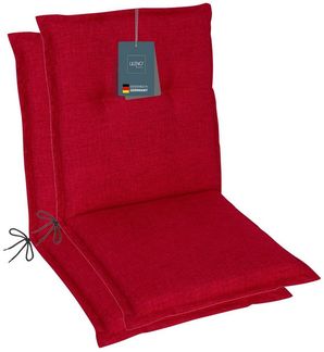 LILENO HOME Polsterauflage Niedriglehner, bequeme Sitzauflage für Gartenstühle, Stuhlkissen, (2 St, 2er Set), Gartenstuhl Auflage Bordeaux, Sitzpolster waschbar