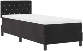 vidaXL LED Boxspringbett mit Matratze Schwarz 80 x 200 cm Samt 3342550