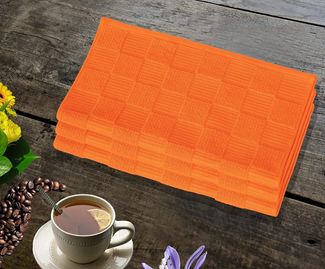 Lashuma Geschirrtuch Lissabon, (Set, 3-tlg), Weiche Trockentücher 50x50 cm orange