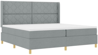 vidaXL Boxspringbett mit Matratze Hellgrau 200x200 cm Stoff 3341917