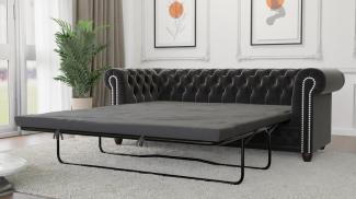 S-Style Möbel Chesterfield-Sofa Lena 3-Sitzer mit Schlaffunktion Samt Bezug