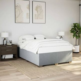 vidaXL Bettgestell ohne Matratze Hellgrau 140x190 cm Stoff 3284471