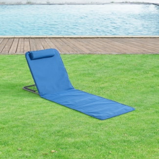en. casa 'Donostia' Strandmatte, 2er Set, Stahl/Polyester Blau, 143x48 cm