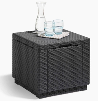 Keter Hocker mit Stauraum Cube Graphitgrau 213816 422801