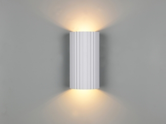 LED Wandleuchte mit Up and Down Lichteffekt, Metall Weiß, Höhe 18cm