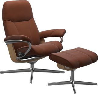 Stressless® Fußhocker Consul, mit Cross Base, Größe S, M & L, Holzakzent Eiche