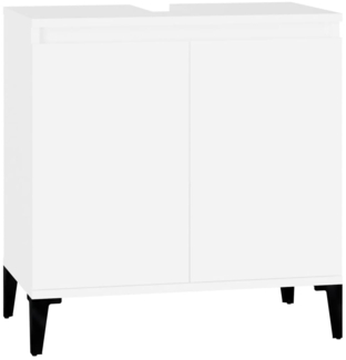 vidaXL Waschbeckenunterschrank Weiß 58x33x60 cm Holzwerkstoff 821260