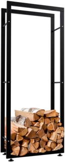 CLP Kaminholzständer Keri V2,schwarz 25x60x150 cm