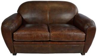 Clubsofa 2-Sitzer Art Deco Leder Vintage-Cigar