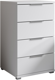 Nachtkommode >Smilla< in Weiß, Melamin - 46x79x42cm (BxHxT)