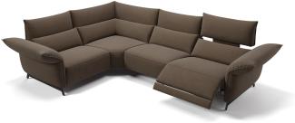 Sofanella Ecksofa CUNEO Eckcouch Stoff Stoffsofa in Hellbraun
