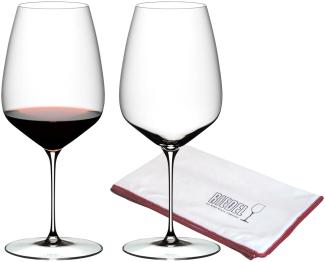 Riedel VELOCE Cabernet / Merlot Weinglas 2er Set + Poliertuch