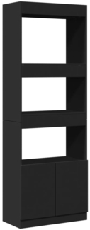 vidaXL Highboard 63x33x180 cm Schwarz Holzwerkstoff 3309601