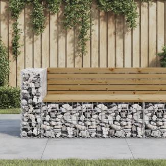 vidaXL Gartenbank aus Gabionen 122x71x65,5 cm Kiefernholz Imprägniert 834385