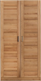 ELFO Kleiderschrank Kleiderschrank Pia Schrank Kernbuche Teilmassiv geölt 2türig B. 102cm