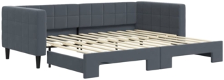 vidaXL Tagesbett Ausziehbar Dunkelgrau 90x200 cm Samt 3196692