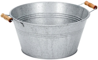 finehomegarden Pflanzschale Zink Schale mit Griff Metall Ø43+50cm Pflanzkübel Pflanzschale (1 St), Miniteich Zinkschale Garten Pflanzgefäß 2Größen wählbar / Paket