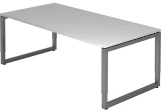 'RS2E' Schreibtisch O-Fuß eckig 200x100 cm Grau / Graphit