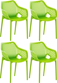 CLP 4er Set Stühle Air XL stapelbar mit einer Sitzhöhe von 44 cm,grün