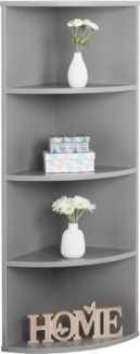 RICOO Eckregal Hängend 110 x 33 x 33 Grau, Spanplatte aus Holz, Hängereral WM058-PL, Regal Wand, Bücherregal Eck Wandregal Ecke Küchenregal Wandboard Eckwandregal Schweberegal