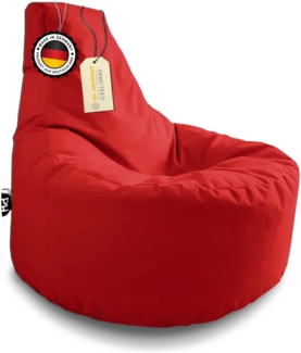 Patchhome Gamer Sitzsack, bereits befüllt, Polyester rot, Ø 80 cm