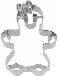 Birkmann Ausstechform Lebkuchenfrau Klein, mit Innenprägung, Ausstecher, Plätzchenform, Keks, Plätzchen, Edelstahl, 8 cm, 199354