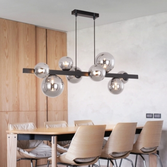 ZMH Pendelleuchte Esstisch Hängelampe Wohnzimmer Pendelleuchte G9 Pendelleuchte 8-flammig Transparent