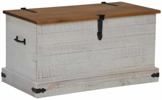 vidaXL Truhe HALDEN Weiß 91x48x47 cm Massivholz Kiefer 4018402
