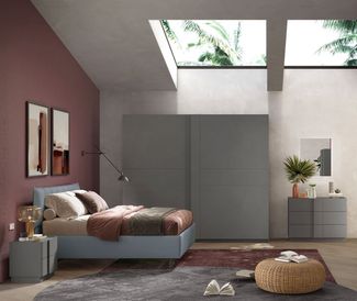 Home affaire Nachtschrank Jupiter, Nachtkommode (1-St), Nachttisch, Nachtkonsole, 2 Schubladen (1-St) B/T/H 50/42/52 cm, moderne Griffblende, trendiges Steingrau, kompakt