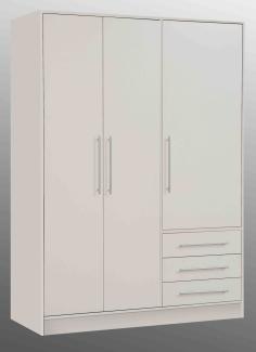 Forte 'Jupiter' Kleiderschrank, weiß matt, 3-türig, 145 x 200 cm