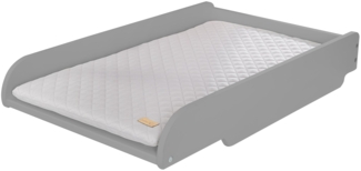 roba Wickelplatte - inkl. Wickelauflage 'roba Style grau' - Zum Aufsetzen auf Kinderbetten - Taupe