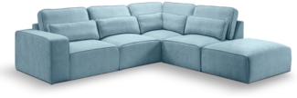 Ecksofa (B/H/T: 305x90x281 cm) in Hellblau
