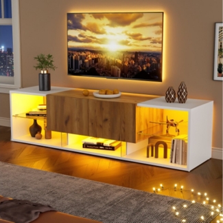 XDeer TV-Schrank TV-Schrank 3 Tier TV-Ständer Cabinet für TVs bis zu 70“, TV-Konsolen- Entertainment-Center mit Schubladen,für Wohnzimmer