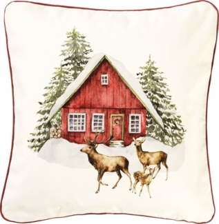 Erwin Müller Kissenbezug Kissenhülle "Winterhütte", (1 Stück), Motiv