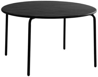 Vente-unique - Gartentisch rund - D. 110 cm - Metall - Schwarz - MIRMANDE von MYLIA