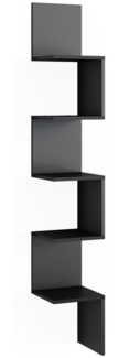 Eckregal Paolo Schwarz 28 x 175.4 cm mit 5 Fächern Vicco
