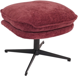 Hocker mit Polster HWC-P32, Sitz-/Fußhocker Fußablage Ottomane Stoff/Textil Chenille (370 g/m²) ~ beere