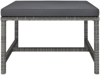 vidaXL Modular-Fußhocker mit Kissen Grau Poly Rattan 313495