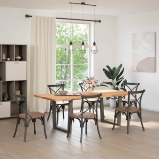 vidaXL Esstisch mit Baumkanten 220 x 100 x 74 cm Massivholz Eiche 3304635