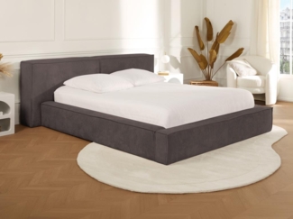 Vente-unique - Bett mit Bettkasten + Matratze - 180 x 200 cm - Cord - Taupe - TIMANO von Pascal Morabito