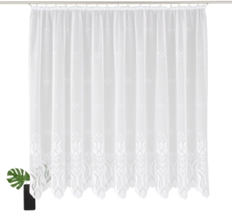 Weckbrodt Gardine Aletta (1 St), Kräuselband, halbtransparent, Jacquard, Jacquard, strukturiert, halbtransparent, Allover,Motiv, Bordüre, Store
