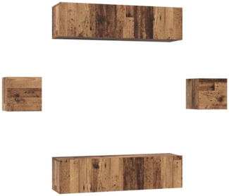 vidaXL TV-Schrankset Wandmontiert 6 pcs Altholz Holzwerkstoff 3393399