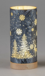 formano LED Dekolicht Hirsch Wald winterblau 20cm 25cm, LED fest integriert