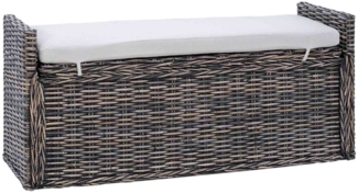 vidaXL Sitzbank mit Stauraum Schwarz gewaschen 110 x 40 x 50 cm Rattan 42011576