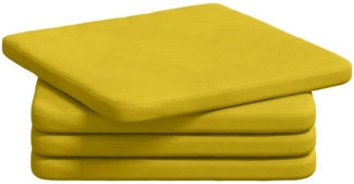 vidaXL Sitzkissen 4 pcs Gelb 40 x 40 x 3 cm Samt 42015213