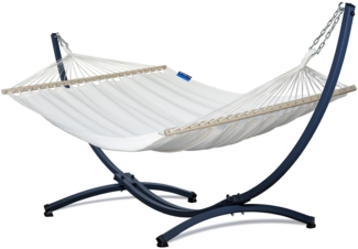 Potenza Hängematte mit Gestell für 2 Personen I 100% Baumwolle Stabhängematte Medelin 215x140 Creme
